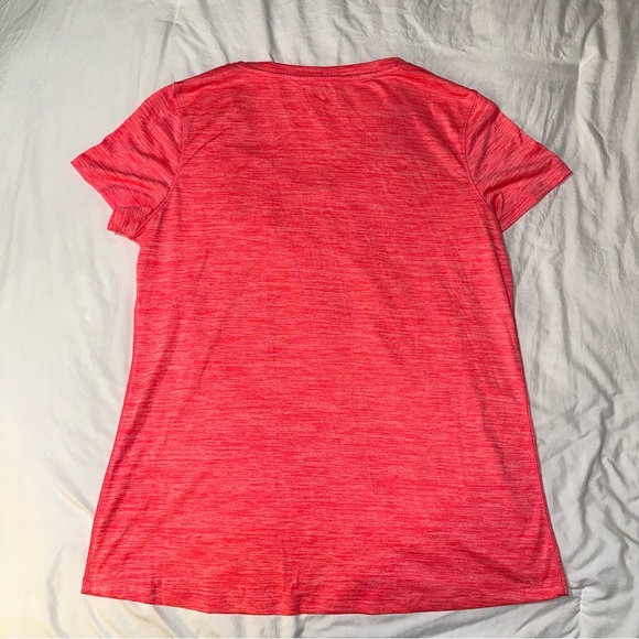 Pro Player | V Neck Short Sleeved Workout Gym Tee Heathered Coral Neon - Picture 5 of 10